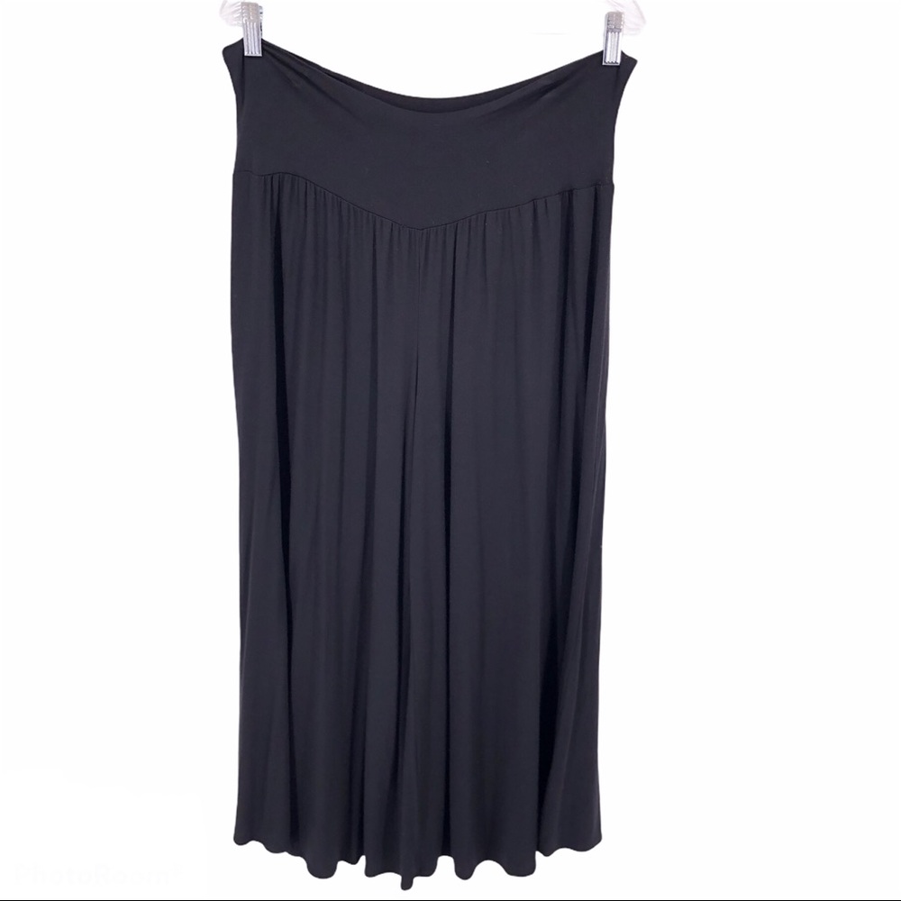 COMFY USA BLACK WIDE LEG CROPPED PANTS - LARGE